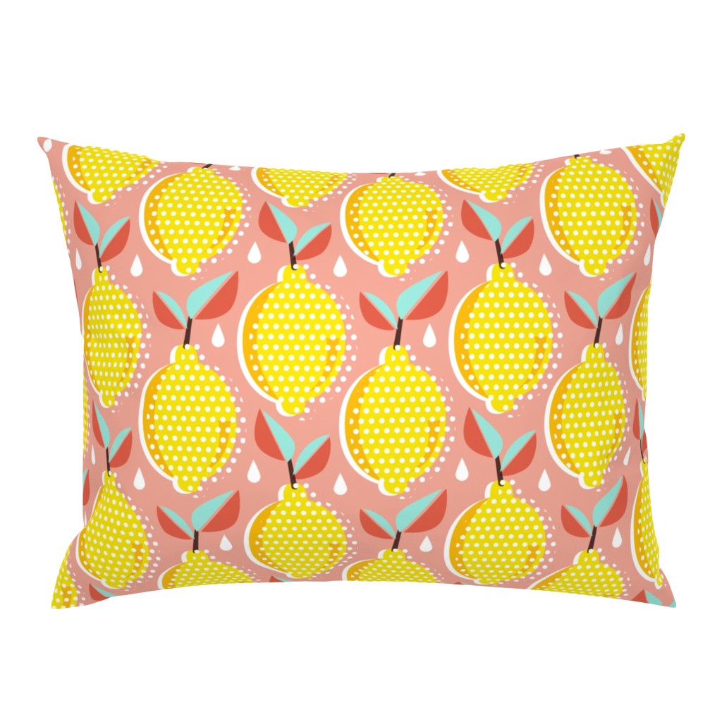 Lemon Fresh - Blush Large Scale Pop Art Summer Fruit