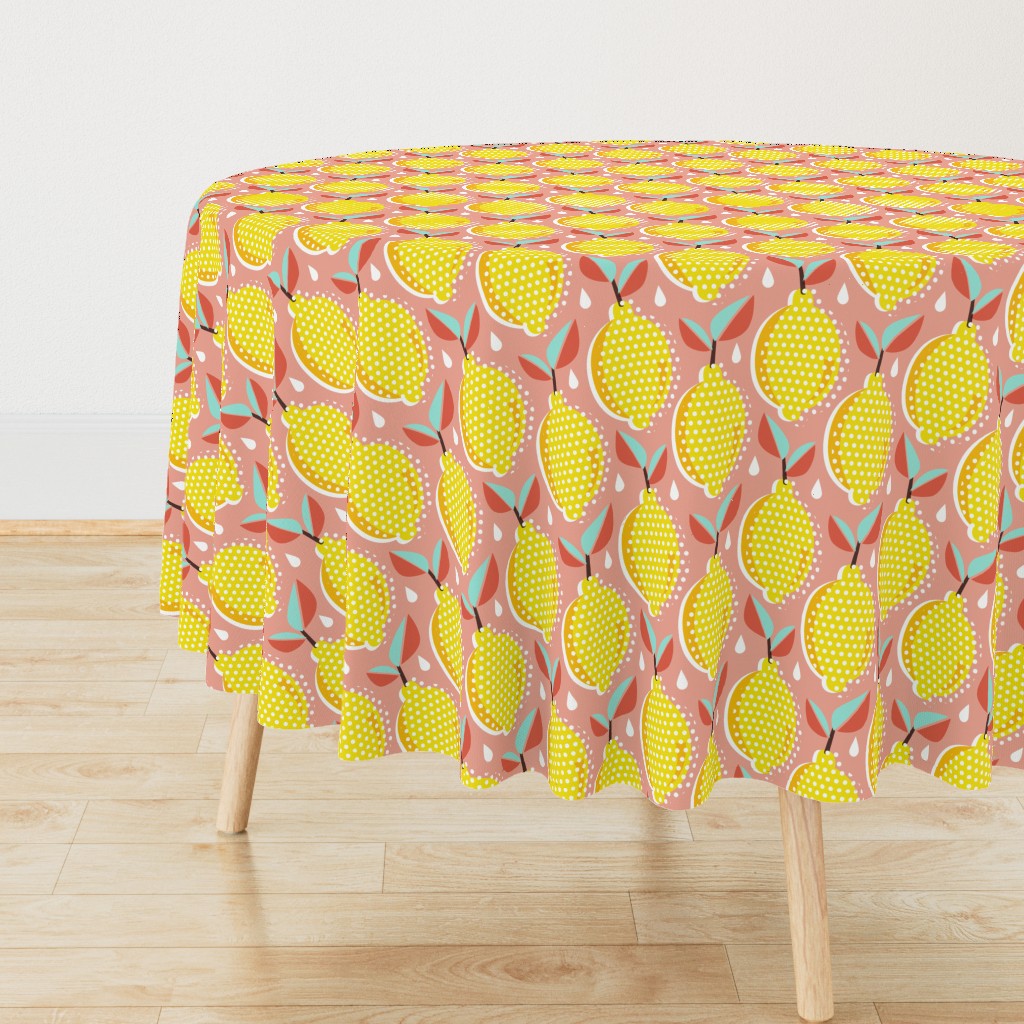 Lemon Fresh - Blush Large Scale Pop Art Summer Fruit