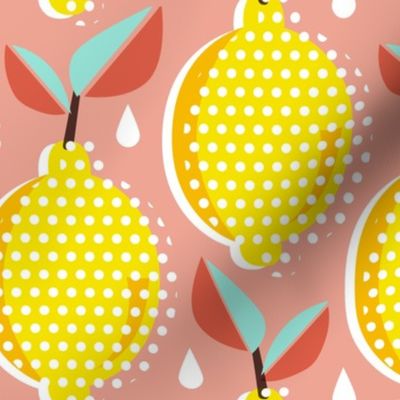 Lemon Fresh - Blush Large Scale Pop Art Summer Fruit