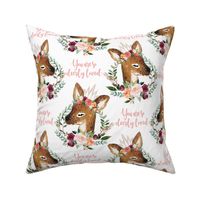 6" paprika floral fawn with crown -  you are so deerly loved