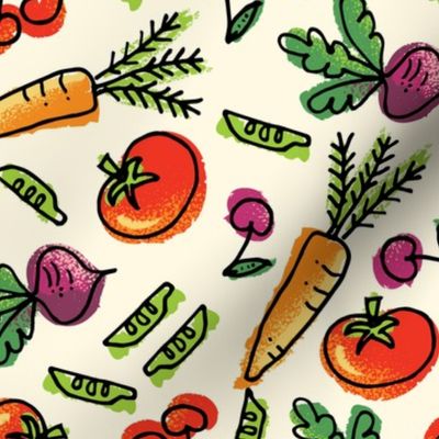 Retro Fruits & Veggies