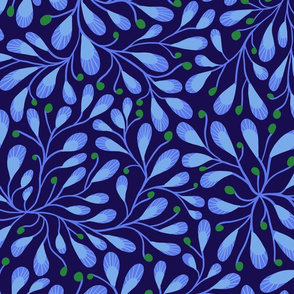 Indigo Blue Leaves