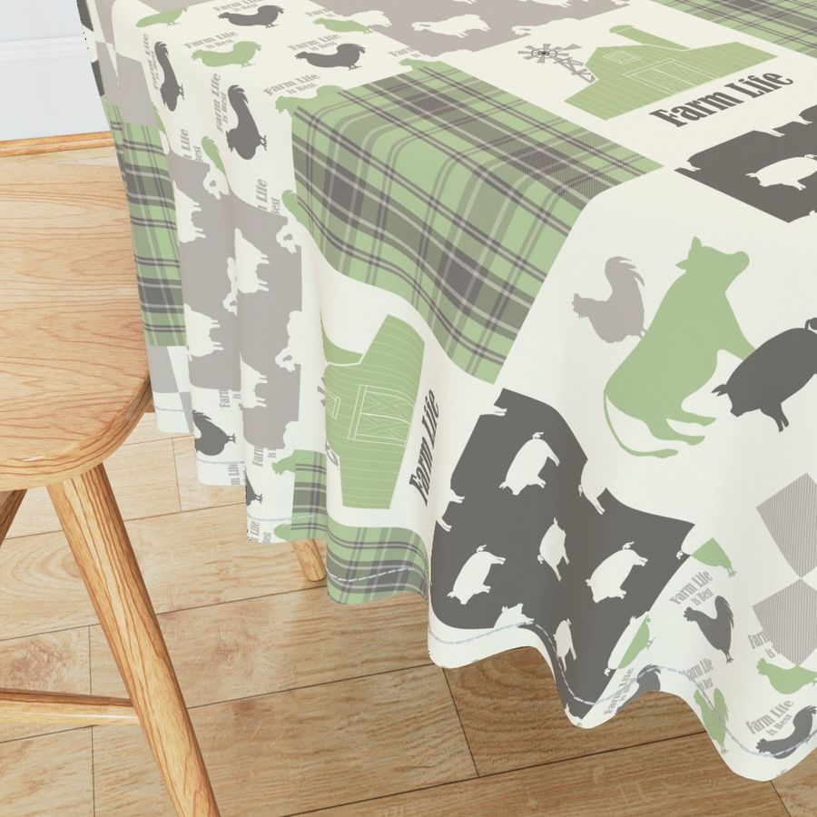 Farm Life Cheater Quilt green 