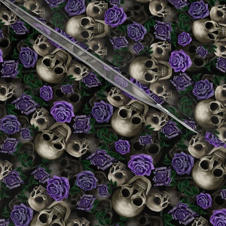 Skulls and purple roses SMALL