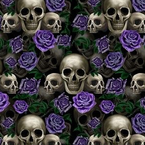 Skulls and purple roses SMALL