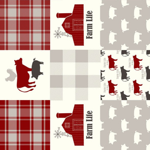 Farm Life Cheater Quilt red