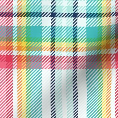 JUMBO rainbow tartan style 1 - 12" repeat - goes with it's my birthday