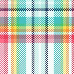 JUMBO rainbow tartan style 1 - 12" repeat - goes with it's my birthday