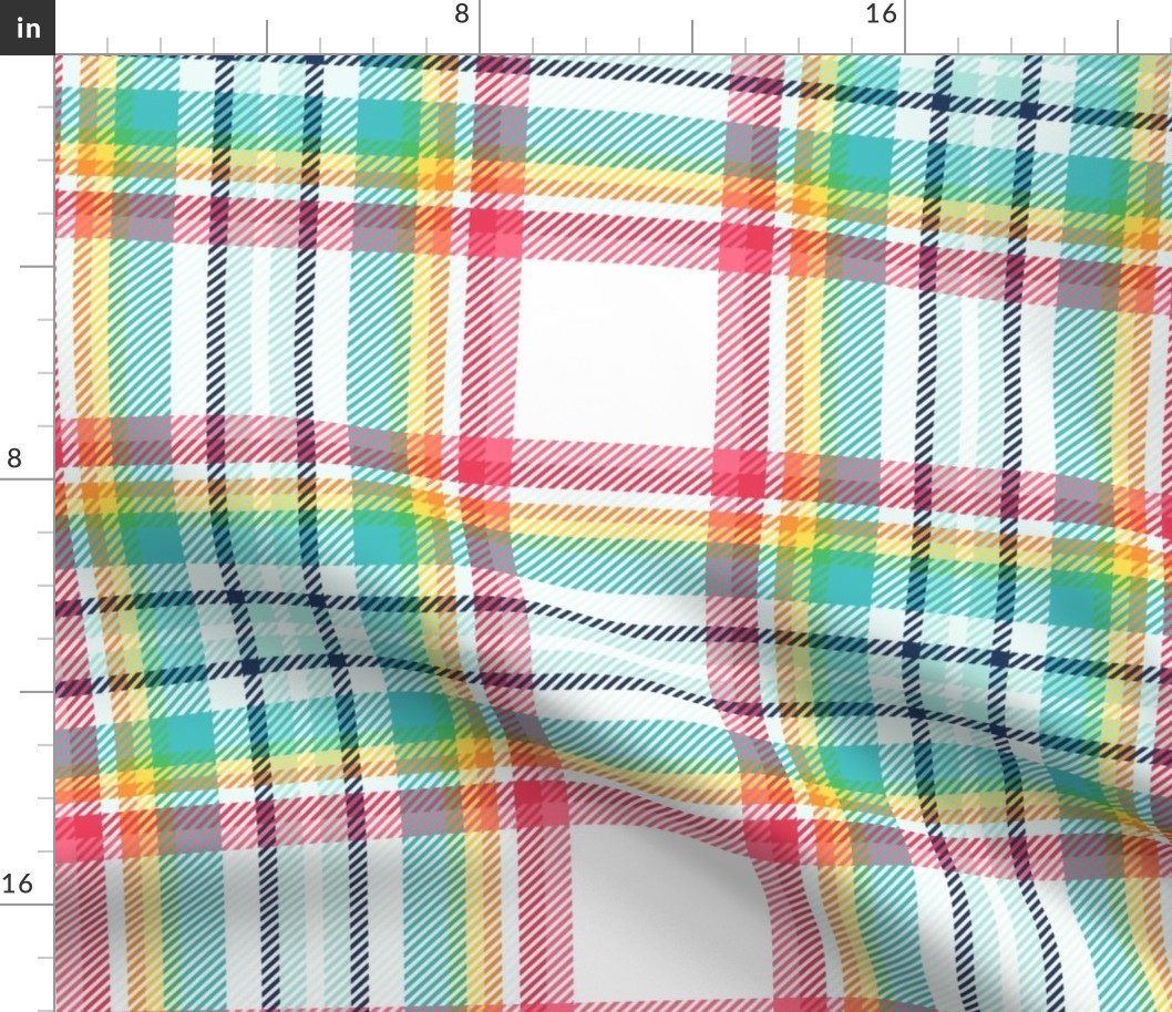 JUMBO rainbow tartan style 1 - 12" repeat - goes with it's my birthday