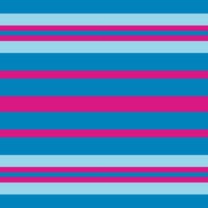 Cool Winter Stripes in Blue and Pink  Seasonal Color Palette