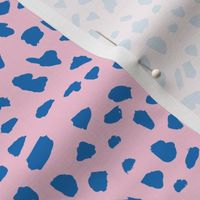 Animal print love brush spots and ink dots hand drawn modern cheetah dalmatian fur  pattern Scandinavian style pink blue