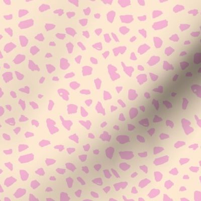 Animal print love brush spots and ink dots hand drawn modern cheetah dalmatian fur  pattern Scandinavian style soft yellow pink