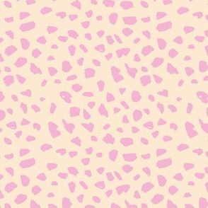 Animal print love brush spots and ink dots hand drawn modern cheetah dalmatian fur  pattern Scandinavian style soft yellow pink