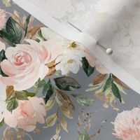 5" Vintage Magnolia Florals // Gray Chateau