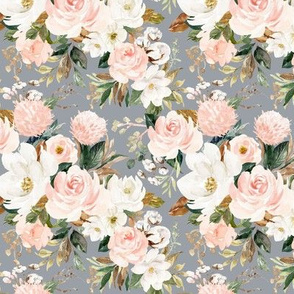 5" Vintage Magnolia Florals // Gray Chateau