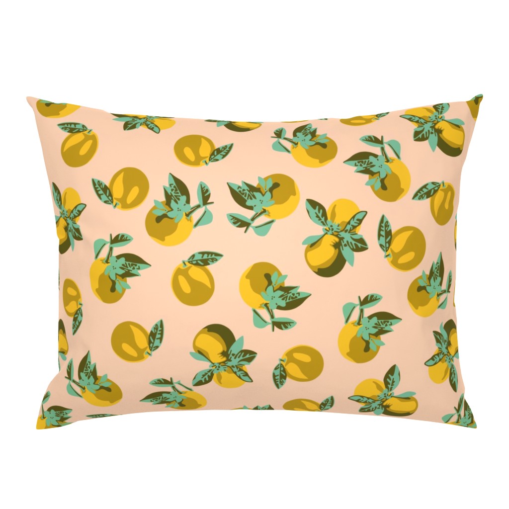 ZESTY pop art citrus - orange blossoms in mustard and blush