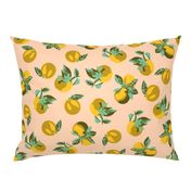 ZESTY pop art citrus - orange blossoms in mustard and blush