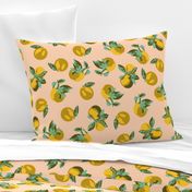 ZESTY pop art citrus - orange blossoms in mustard and blush