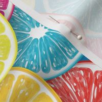 Citrus fruit slices pop art 