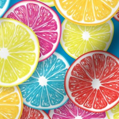 Citrus fruit slices pop art 