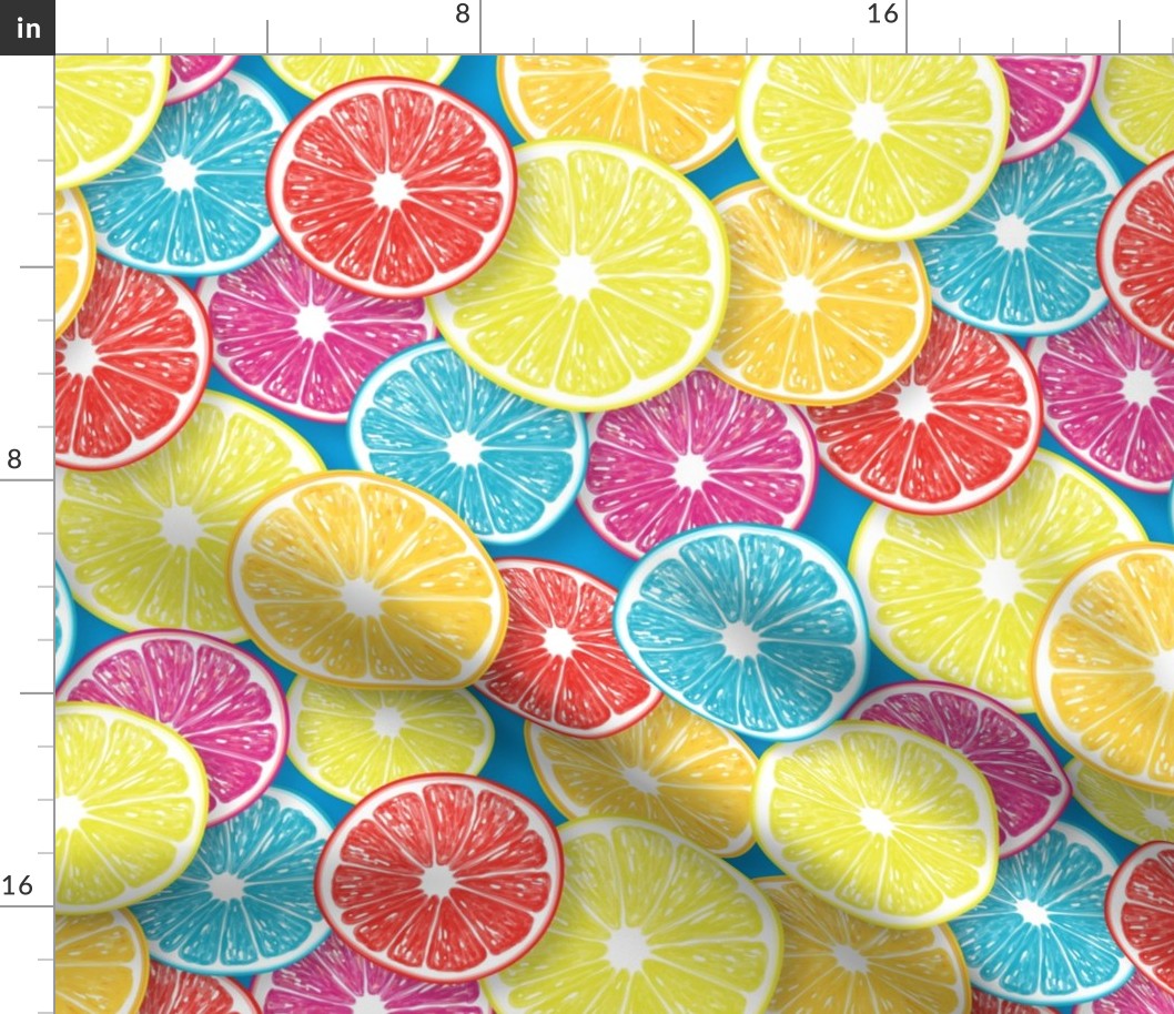 Citrus fruit slices pop art 