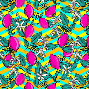 popart lemons pink and mint