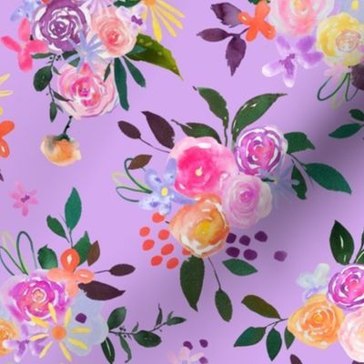 Prismatic Blooms Watercolor // Lavender 