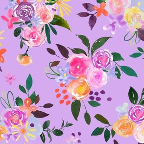 Prismatic Blooms Watercolor // Lavender 