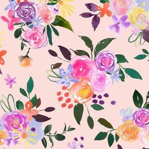 Prismatic Blooms Watercolor // Lt. Peachy Pink