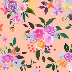 Prismatic Blooms Watercolor // Peachy