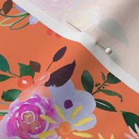 Prismatic Blooms Watercolor // Persimmon 