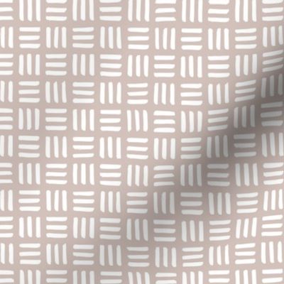 Little abstract mudcloth minimal checkered plaid design Scandinavian style beige sand