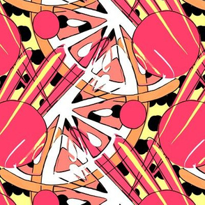 pop art citrus deconstructed grapefruit stripe