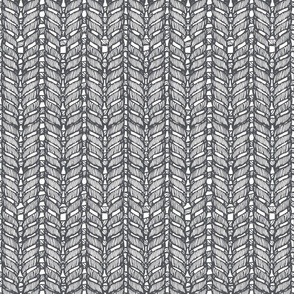 Knit Print Dark Grey on White