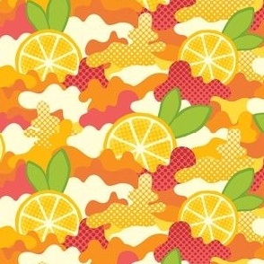 Citrus Pop Art Cameo Pattern