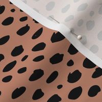 Cool abstract leopard dalmatian dots and spots scandinavian style design animal skin fall brown copper