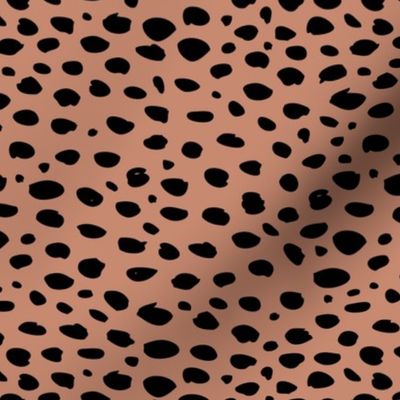 Cool abstract leopard dalmatian dots and spots scandinavian style design animal skin fall brown copper