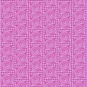 HCF33 - Small - Hurricane in Checkered Field of Rose and Pink Peppermint Swirls