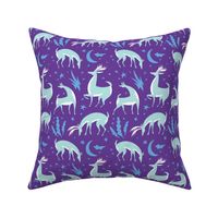 Winter Deer in Purple