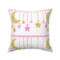 Pink Gold Moon Stars Baby Girl Nursery