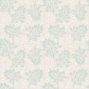 Daisy Garden Blue & Taupe // standard