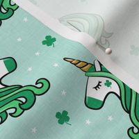 St Patricks Unicorn - st patty's day unicorns - mint - LAD19