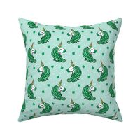 St Patricks Unicorn - st patty's day unicorns - mint - LAD19