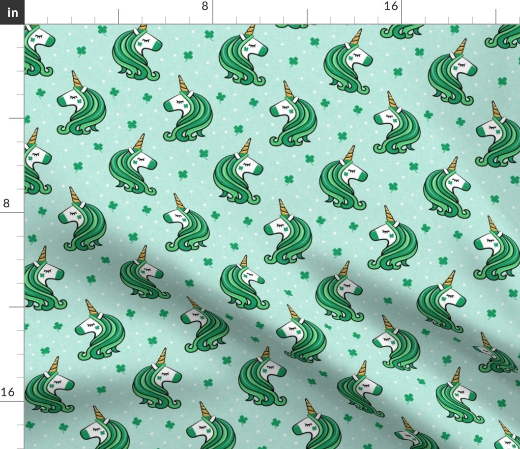 St Patricks Unicorn - st patty's day unicorns - mint - LAD19