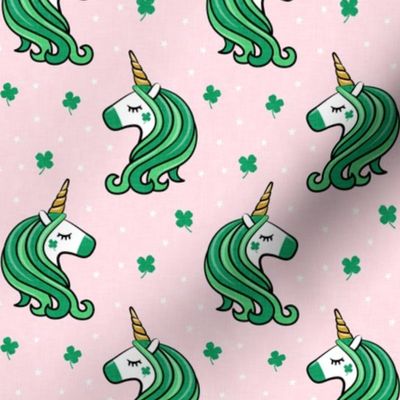 St Patricks Unicorn - st patty's day unicorns - pink - LAD19