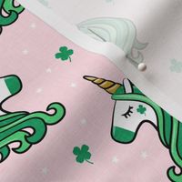 St Patricks Unicorn - st patty's day unicorns - pink - LAD19