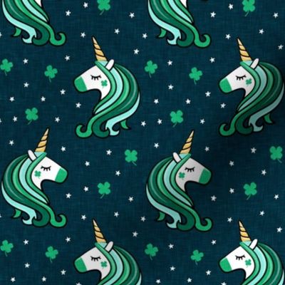 St Patricks Unicorn - st patty's day unicorns - teal - LAD19