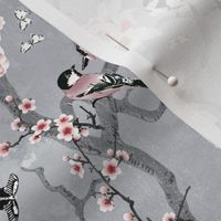 Chinoiserie birds grey small scale