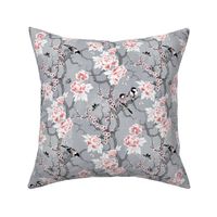 Chinoiserie birds grey small scale