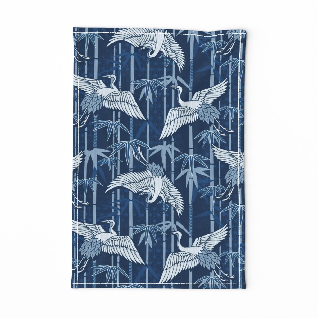 Cranes and bamboo